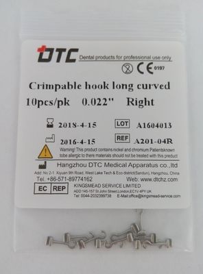 0.018'/0.022' DTC歯科矯正歯科 ステンレス鋼 折り畳み可能なフック 短く 長く 螺旋フック